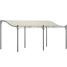 10' x 16' Outdoor Pergola Canopy, Metal Patio Canopy with Drainage Holes for Backyard, Garden, Cream White