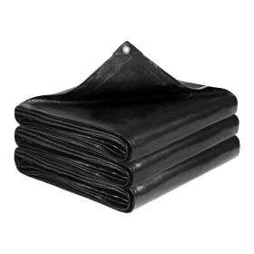 20 x 20 ft Pond Liner, 14 Mil Thickness, 3-Layer Reinforced PE Fish Koi Pond Liner for Outdoor Ponds, with Hemmed Edge and 4 Metal Buttonholes