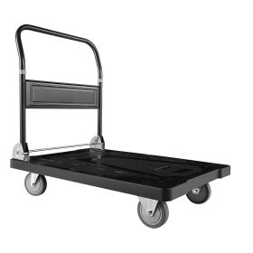 Foldable Push Cart Dolly, 1000 lbs Capacity, Folding Platform Truck with Swivel Wheels, Moving Platform Hand Truck Flatbed Cart