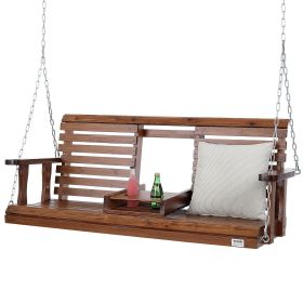 Wooden Porch Swing 5 ft, Patio bench swing for Courtyard & Garden, Upgraded 880 lbs Strong Load Capacity