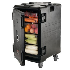 Insulated Food Pan Carrier, 109 Qt Hot Box for Catering, LLDPE Food Box Carrier w/Double Buckles, Front Loading Food Warmer w/Handles