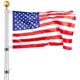 25FT Telescoping Flag pole Kit, Heavy Duty Aluminum Alloy in Ground Flag Poles for Outside, 3 Display Modes Flagpole with 3x5 American Flag