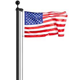 25FT Sectional Flag pole Kit, Heavy Duty Aluminum Alloy in Ground Flag poles for Outside, 3 Display Modes Flagpole with 3x5 American Flag