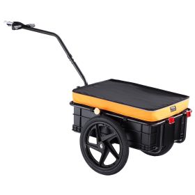 Bike Cargo Trailer, 88 lbs Load Capacity, Heavy-Duty Bicycle Wagon Cart, Foldable Compact Storage with Universal Hitch, Waterproof Cover, 16" Whe