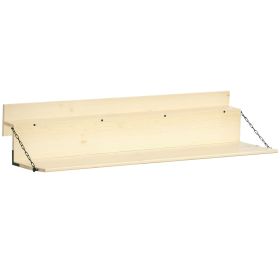 Hanging Balcony Table, Spruce Wood Foldable Railing Bar, Serving Table & Desk, Fits up to 3.9 Inches, Natural