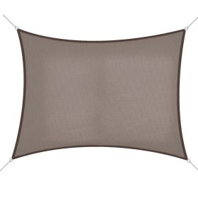 13' x 20' Sun Shade Sail Canopy Outdoor Shade Sail Cloth for Patio Deck Yard with D-Rings and Rope Included, Brown