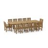 13-PC CHELSEA RECTANGULAR DOUBLE EXTENSION DINING TABLE SET